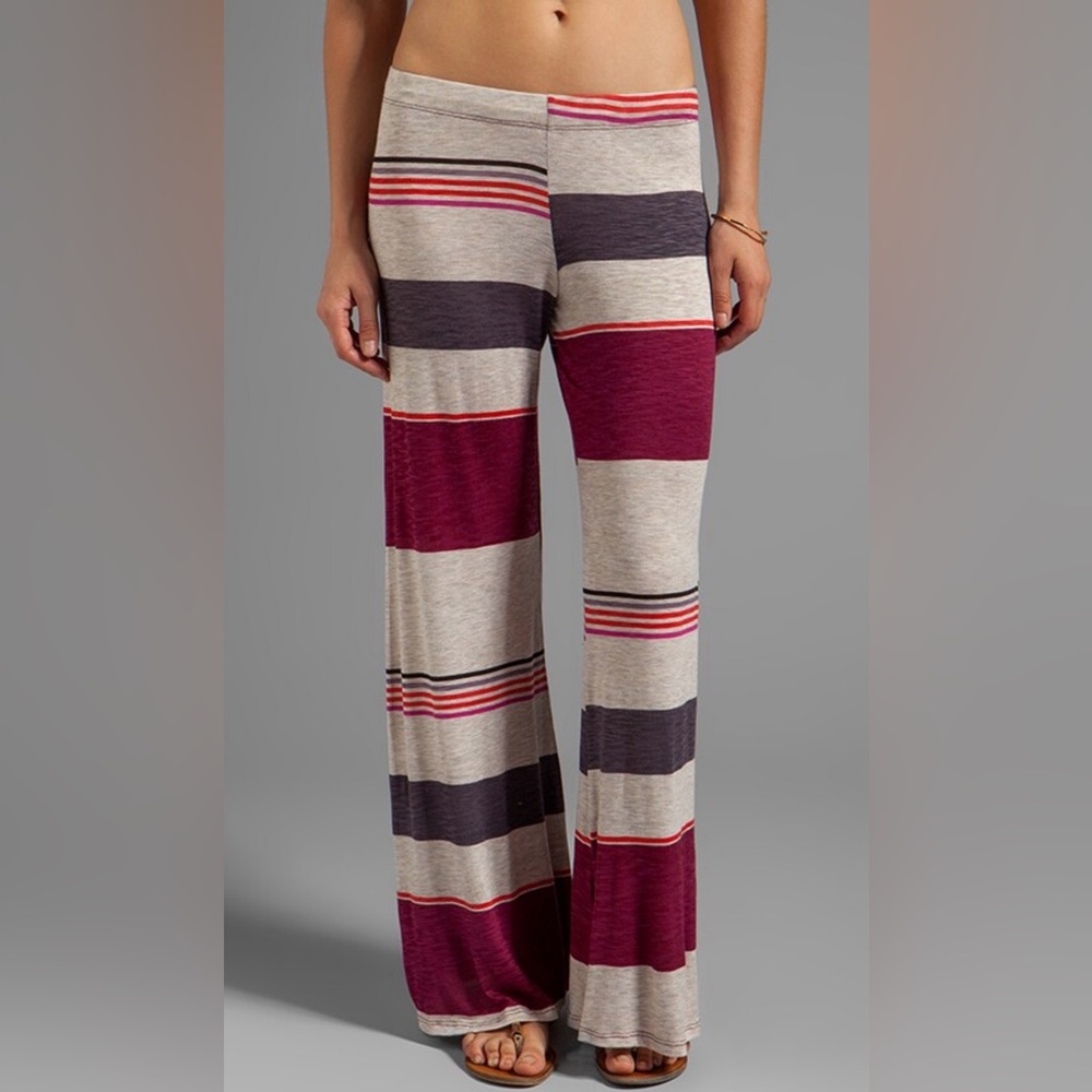 Michael Lauren Derby Wide Leg Pant in Desert Plum Stripe Size XS